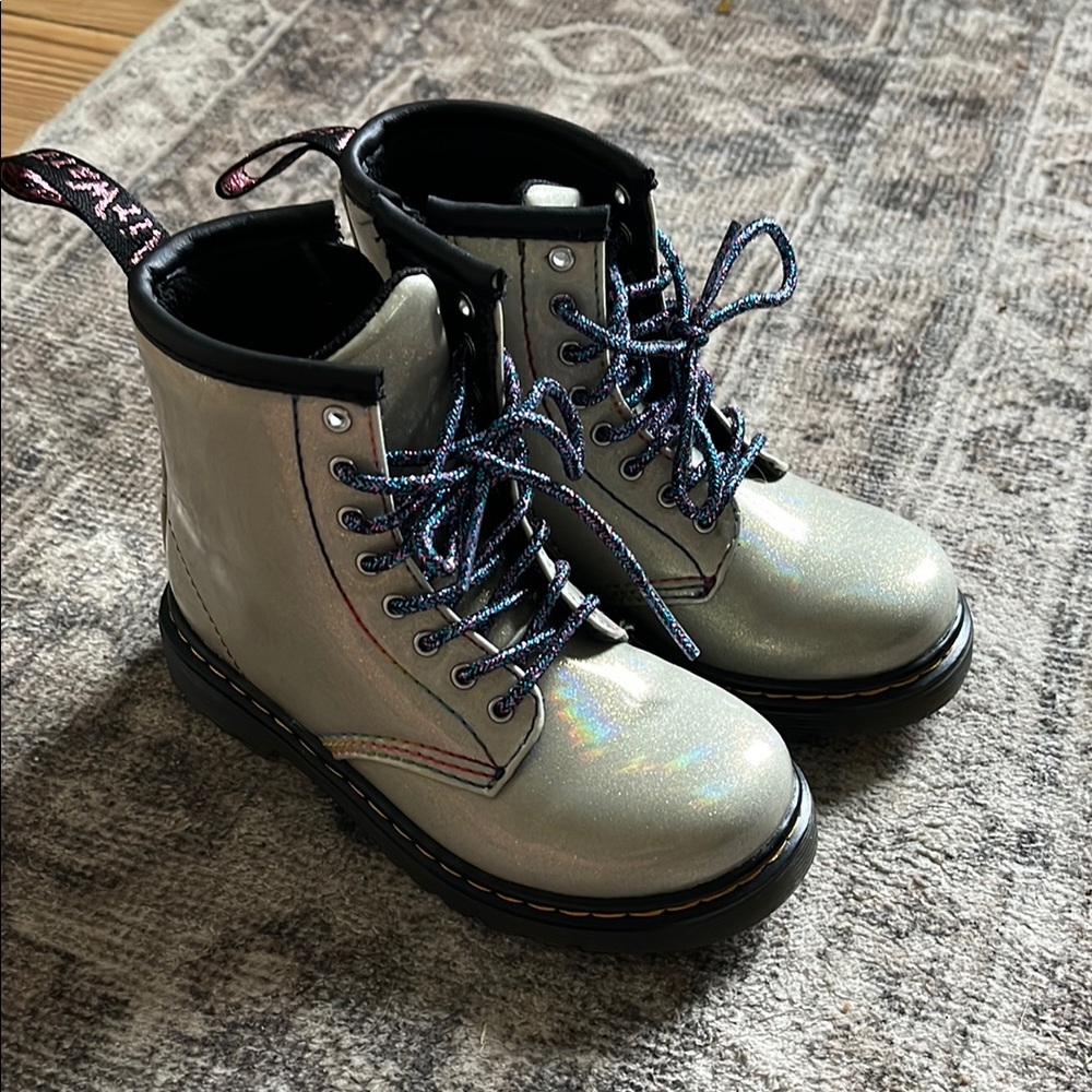 Iridescent Sparkle Lace-Up Boots